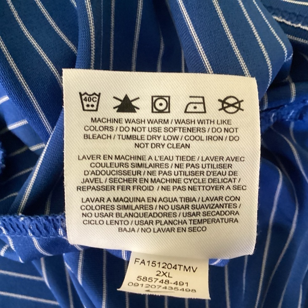 Nike Golf Tour Performance Men’s Blue And White Striped Polo. Size XXL - Picture 7 of 7